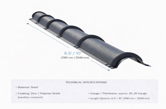 Ridge Cap 6.5’/10′