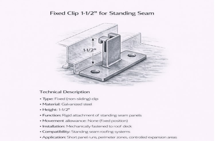 Fixed Clips 1-1/2″ for Standing Seam