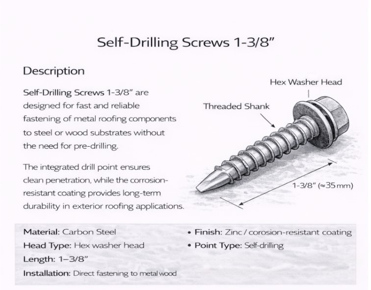 Self-Drilling Screws 1-3/8″
